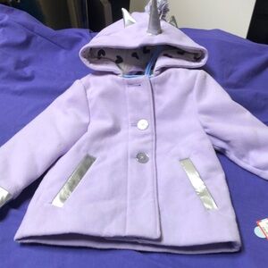 Purple Unicorn Kids Jacket w/ Hello Kitty Throw NWT